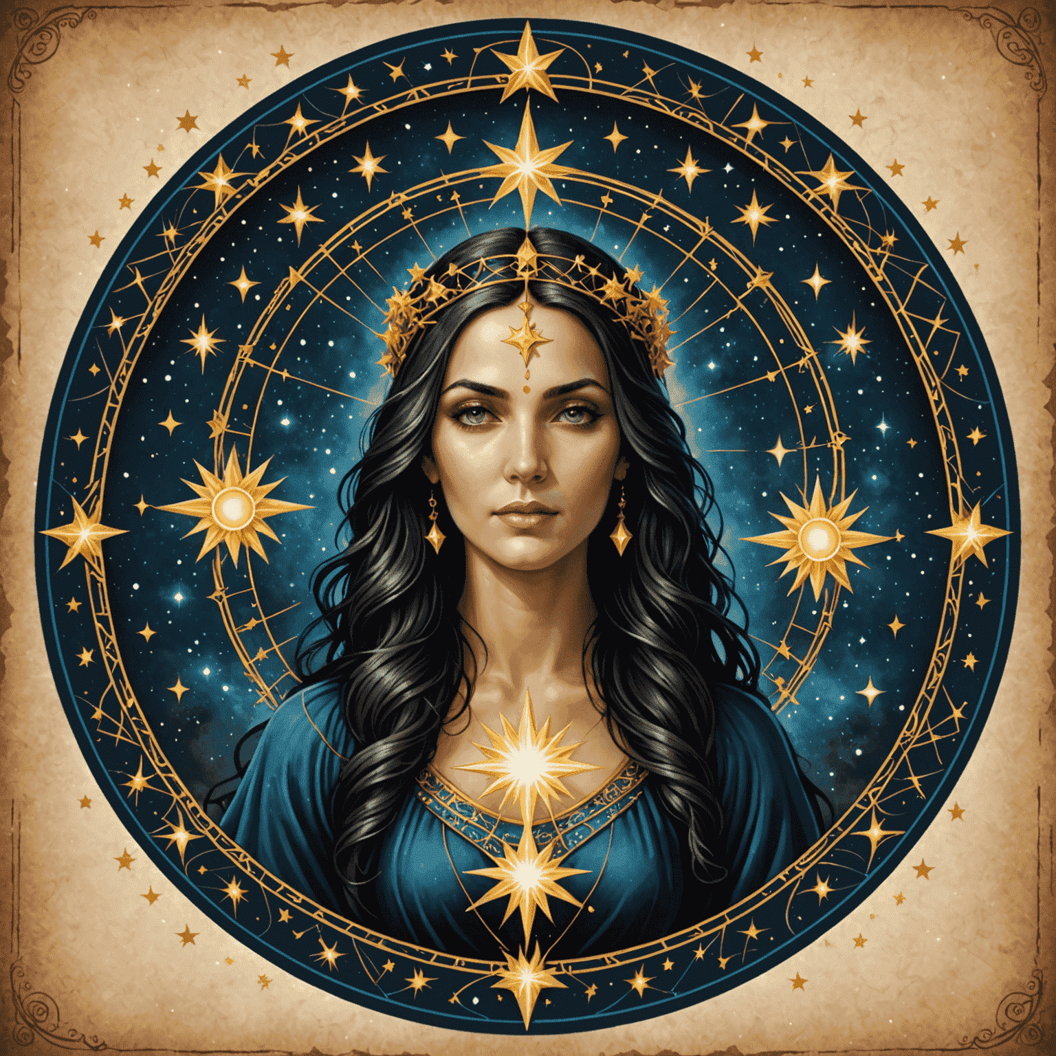 Göttliche Tarot-Lesungen Logo - Ein mystisches Symbol mit Tarotkarten und Sternen